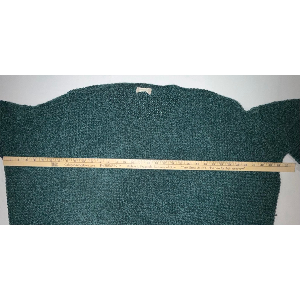 Altar'd State Teal Chenille Sweater M Oversized Cropped Boxy Knit Anthro Style - Picture 8 of 9
